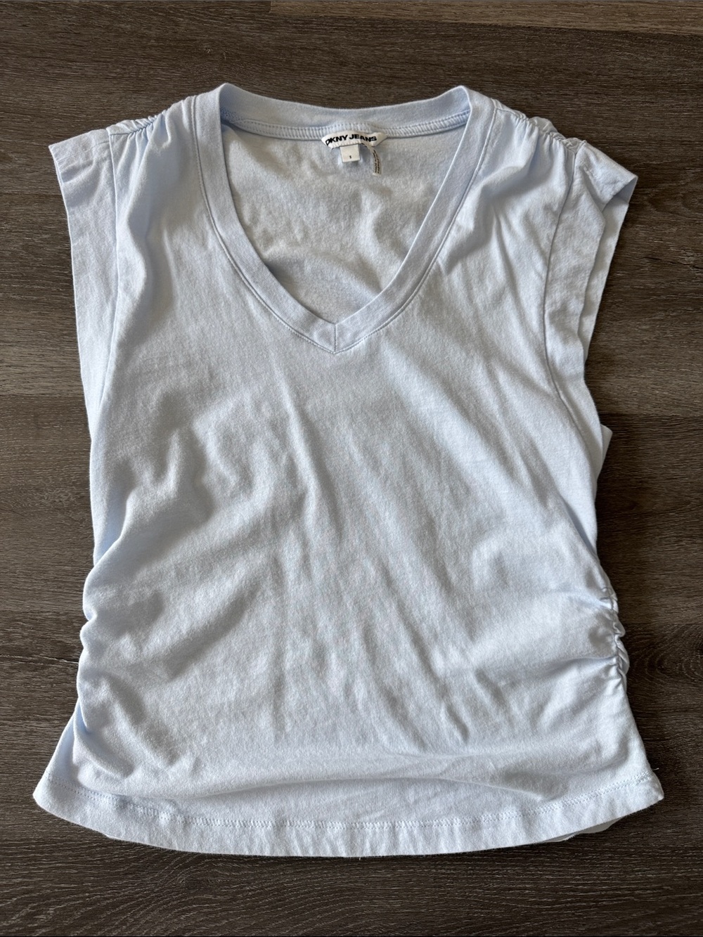 DKNY Light Blue V-Neck Tank Top